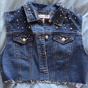 Studded Denim Vest